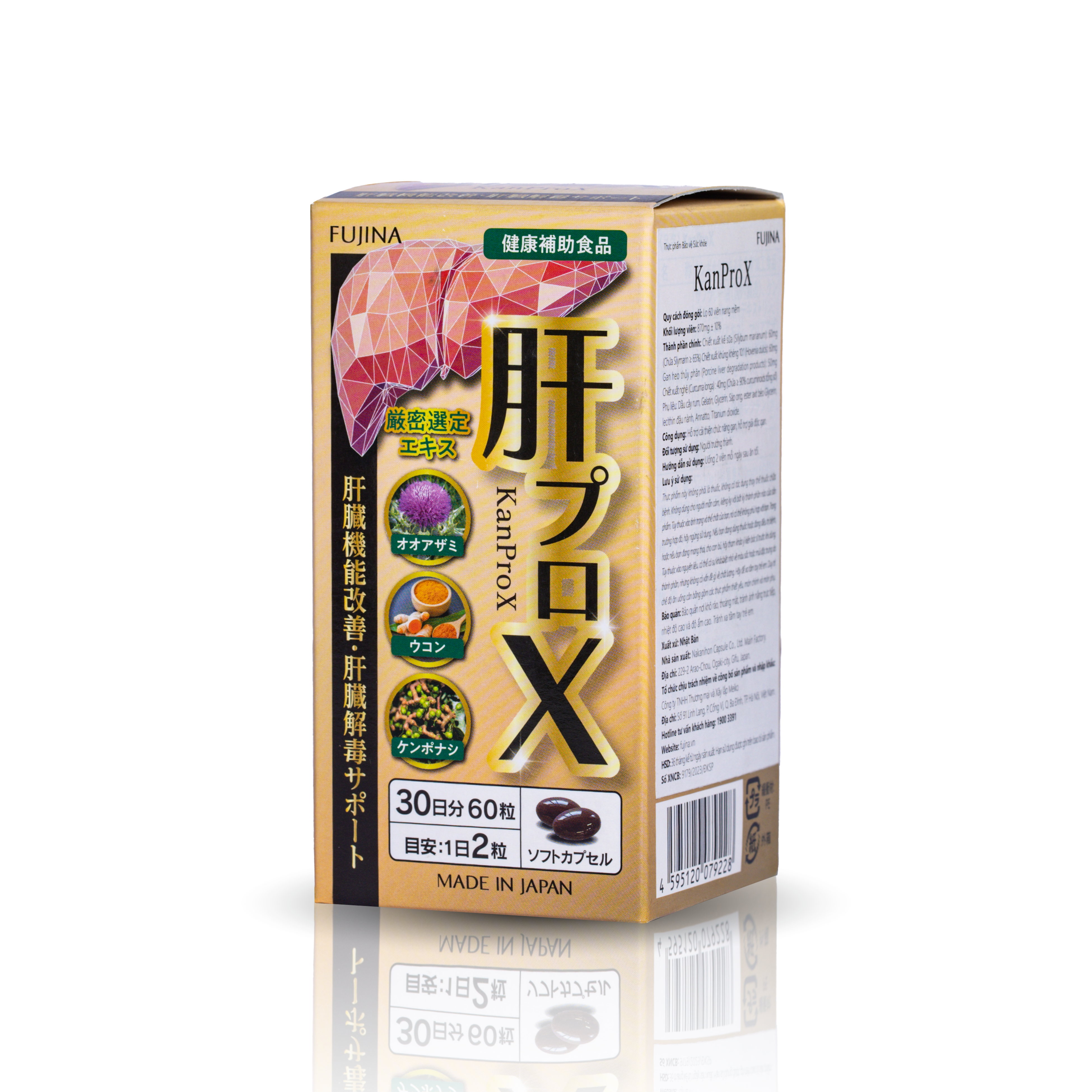 Viên bổ gan Kanpro X – Giải độc gan, giảm men gan, bảo vệ tế bào gan – Lọ 60 viên